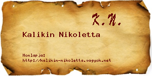 Kalikin Nikoletta névjegykártya