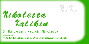 nikoletta kalikin business card